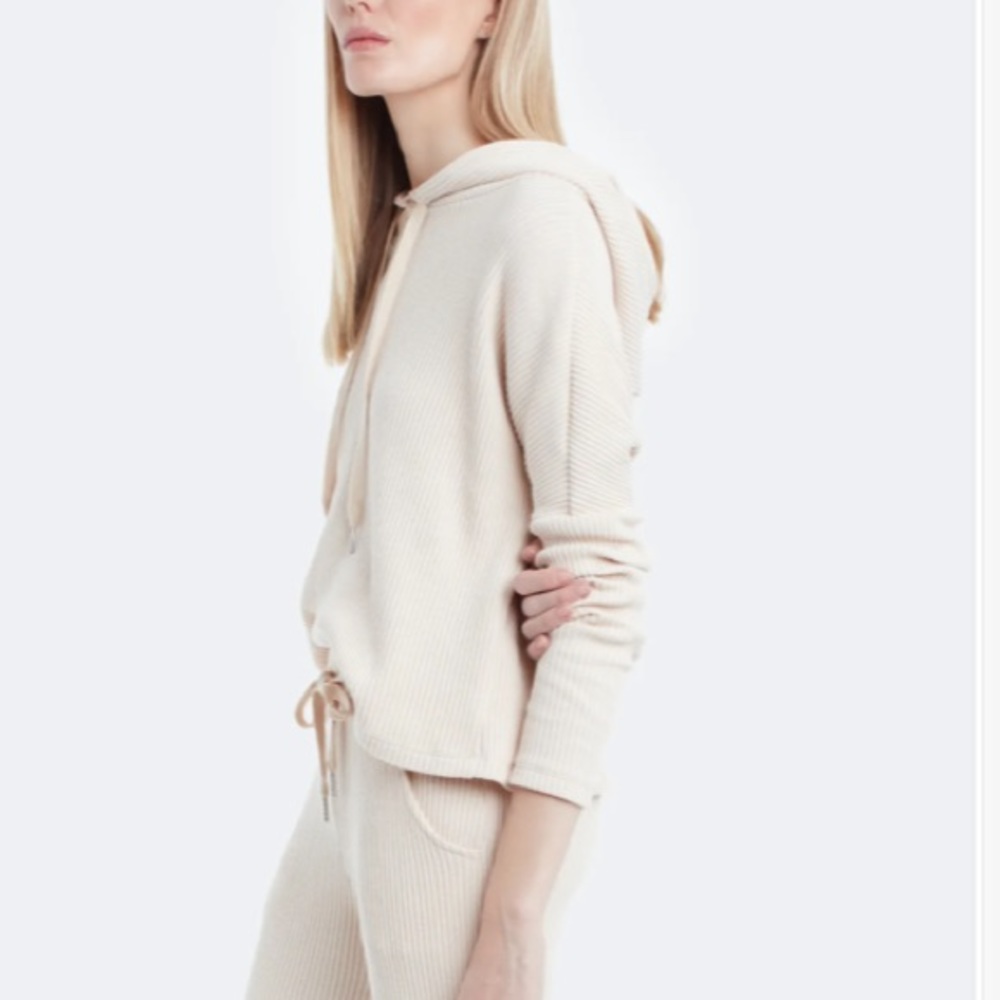 Bari Rib Drawstring Hoodie In Ecru
LETT - Picture 4 of 7